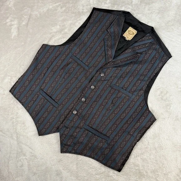 Vtg WAH Maker Vest Mens XL Cowboy Frontier Clothing Rodeo USA Western - Picture 10 of 10